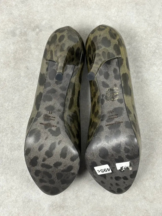 2010s Dolce & Gabbana Khaki & Black Leopard Heels FDScpxQ 10
