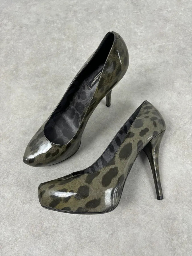 2010s Dolce & Gabbana Khaki & Black Leopard Heels – Dolce Vita Hub