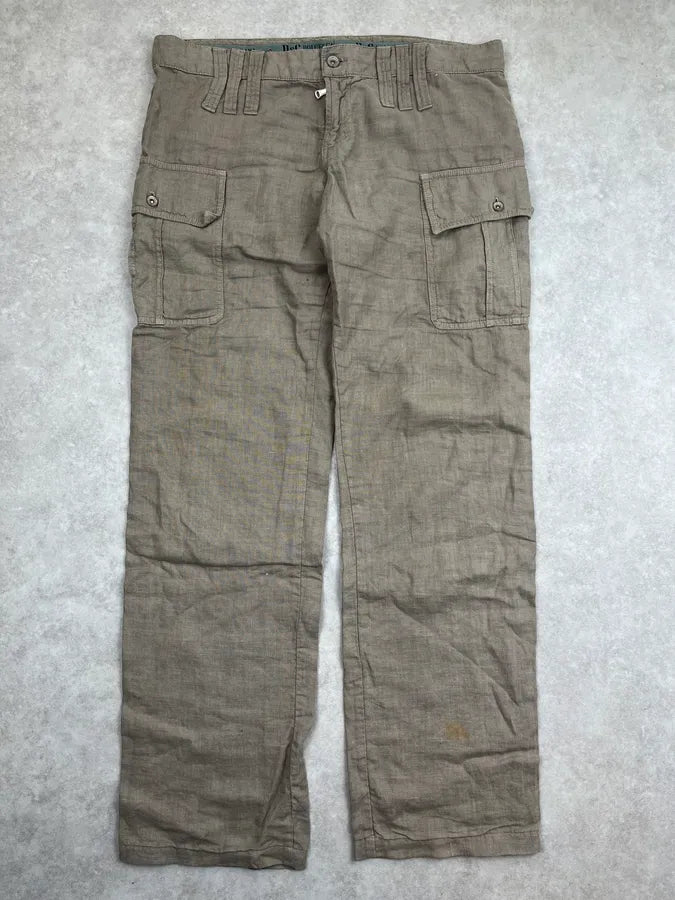 SS2004 Dolce & Gabbana Light Linen Cargo Pants bicMqTW 3