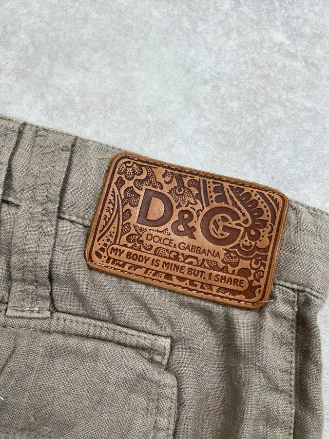 SS2004 Dolce & Gabbana Light Linen Cargo Pants bicMqTW 7