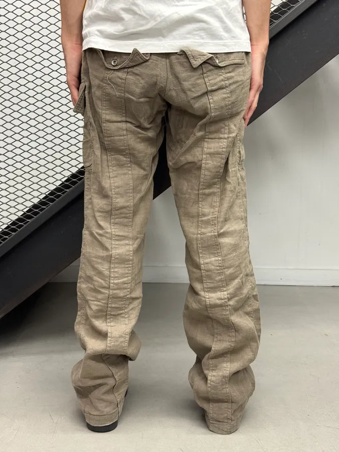 SS2004 Dolce & Gabbana Light Linen Cargo Pants bicMqTW 2
