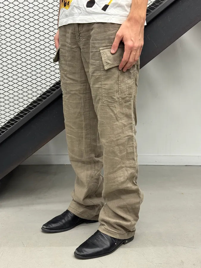 SS2004 Dolce & Gabbana Light Linen Cargo Pants bicMqTW 1