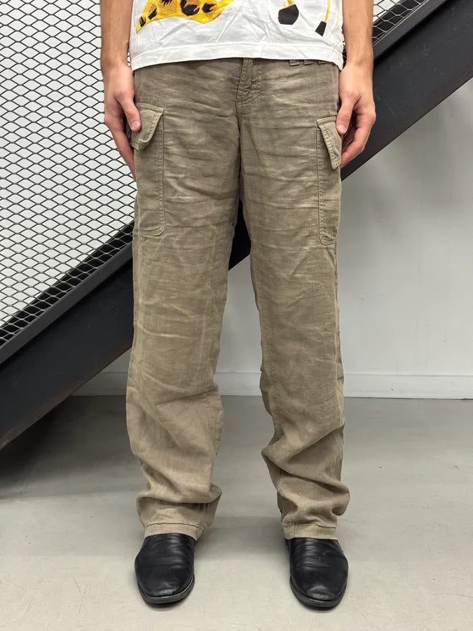 SS2004 Dolce & Gabbana Light Linen Cargo Pants bicMqTW 0