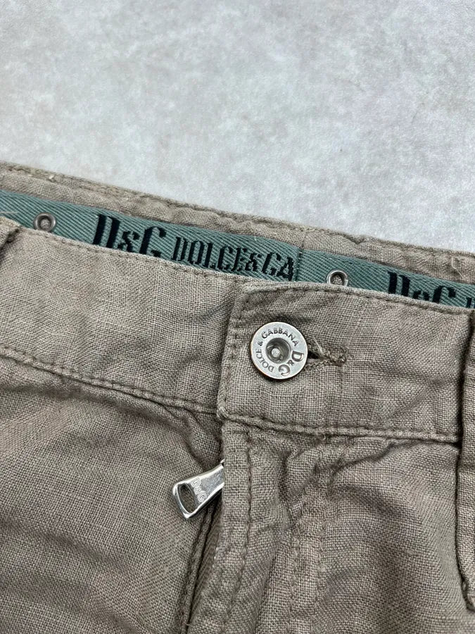 SS2004 Dolce & Gabbana Light Linen Cargo Pants bicMqTW 8