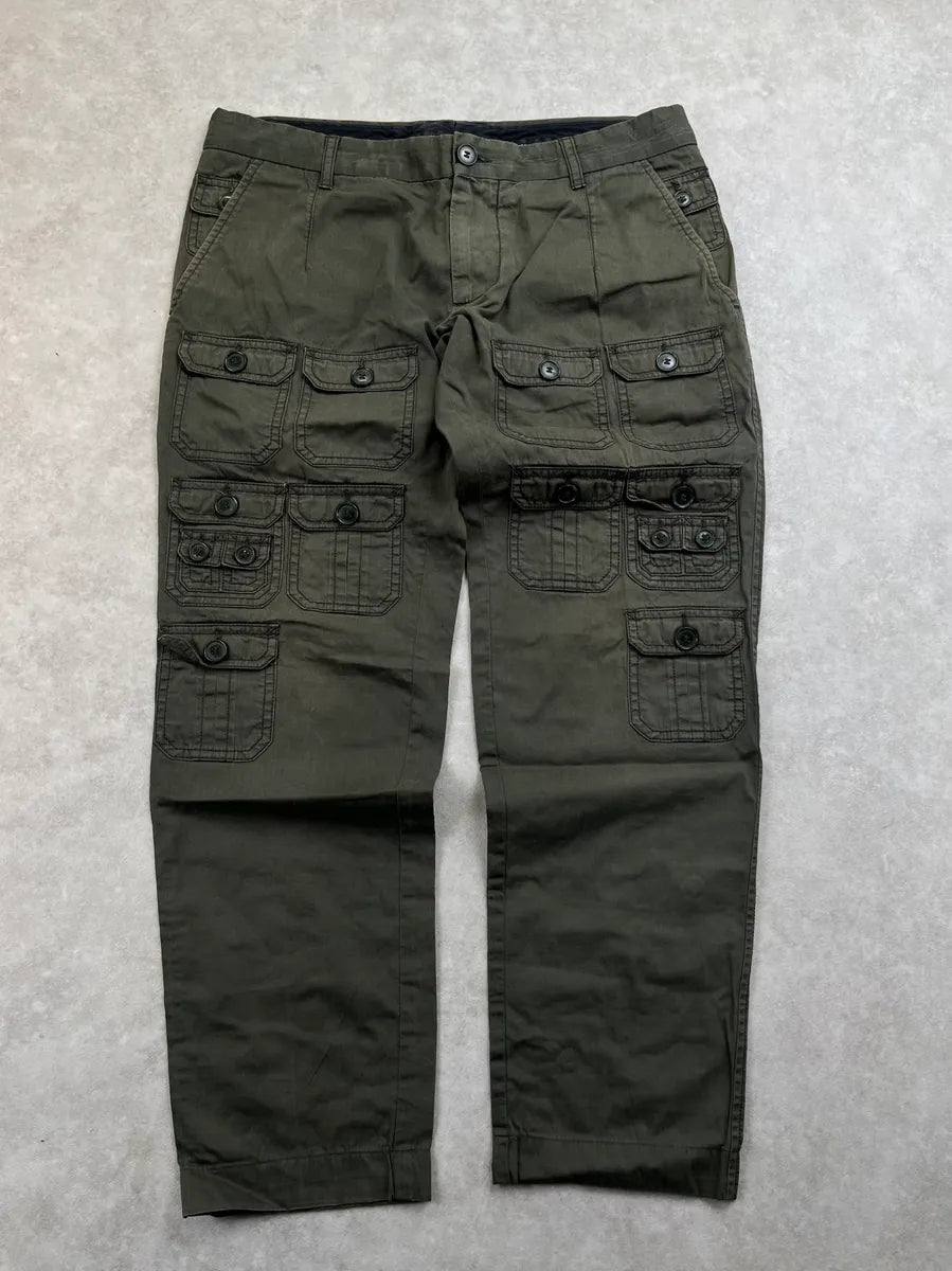 SS2008 Dolce & Gabbana Olive Multi-pockets Military Cargo Pants SmnFTIF 0