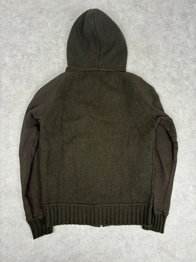 AW2003 Dolce & Gabbana Khaki Wool Embroidered Zip-up Hoodie JXRuHdi 4