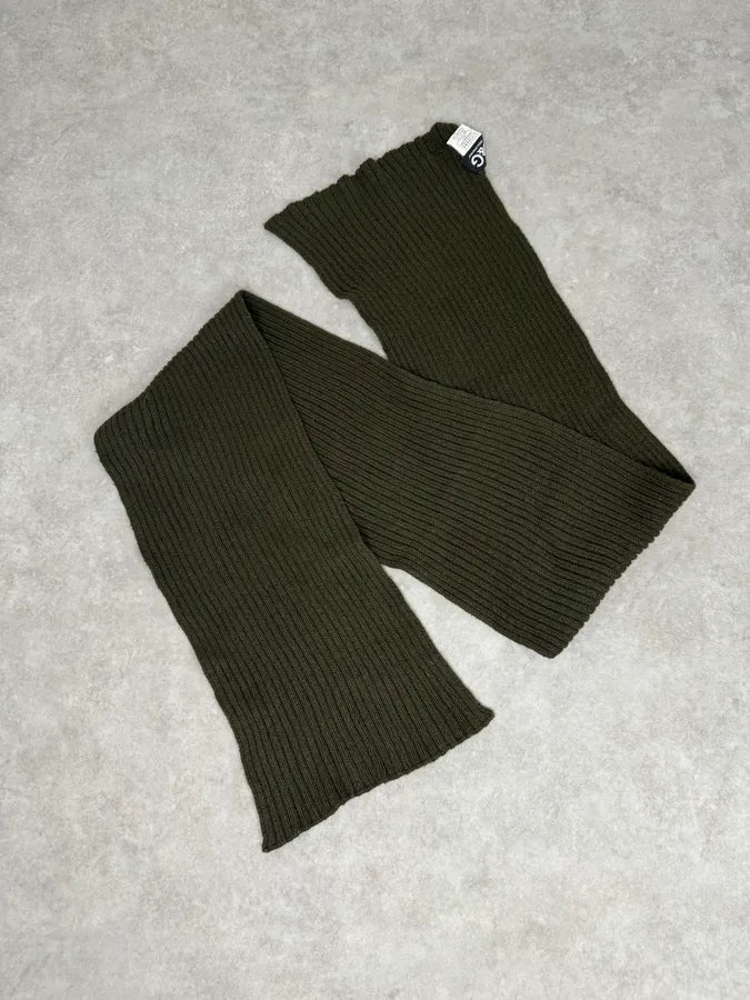 AW2003 Dolce & Gabbana Khaki Wool Ribbed Knit Scarf pDwkZzW 2