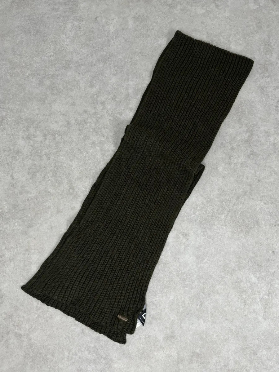 AW2003 Dolce & Gabbana Khaki Wool Ribbed Knit Scarf pDwkZzW 3