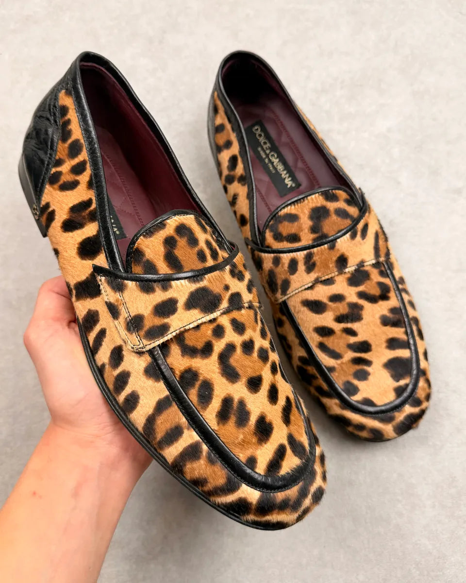 Dolce & Gabbana Leopard Ariosto Pony Hair Loafer Shoes tKBloBt 0