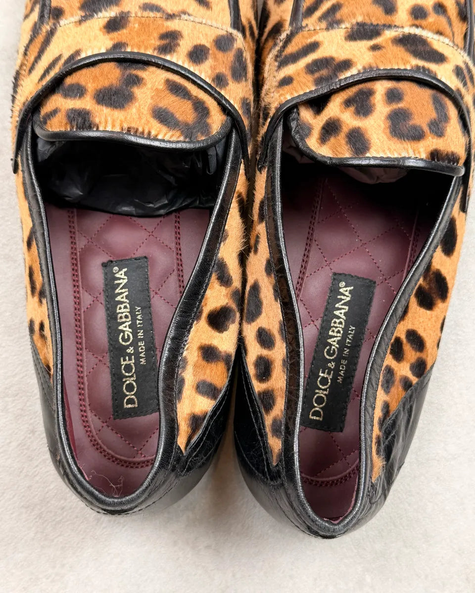 Dolce & Gabbana Leopard Ariosto Pony Hair Loafer Shoes tKBloBt 5