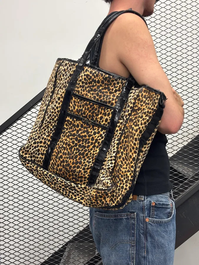 SS2001 Dolce & Gabbana Leopard Cotton Tote Bag QwcTraq 2