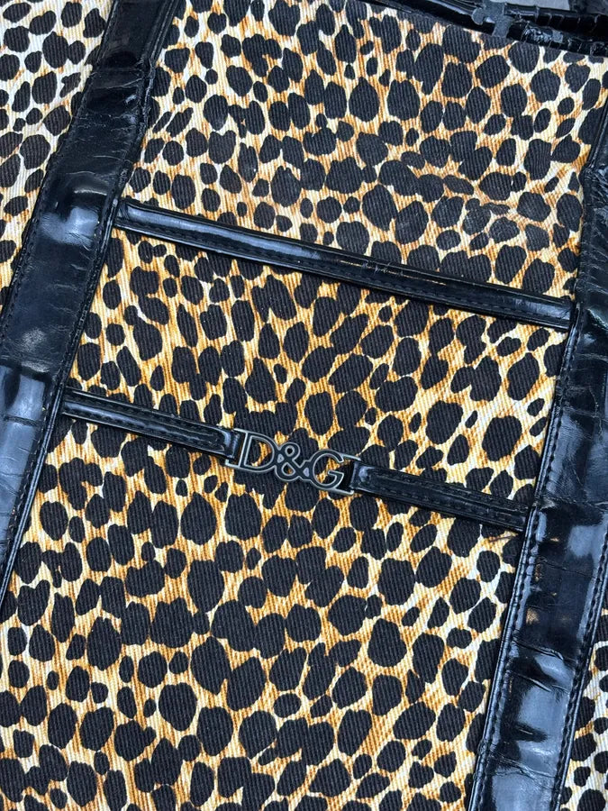 SS2001 Dolce & Gabbana Leopard Cotton Tote Bag QwcTraq 4
