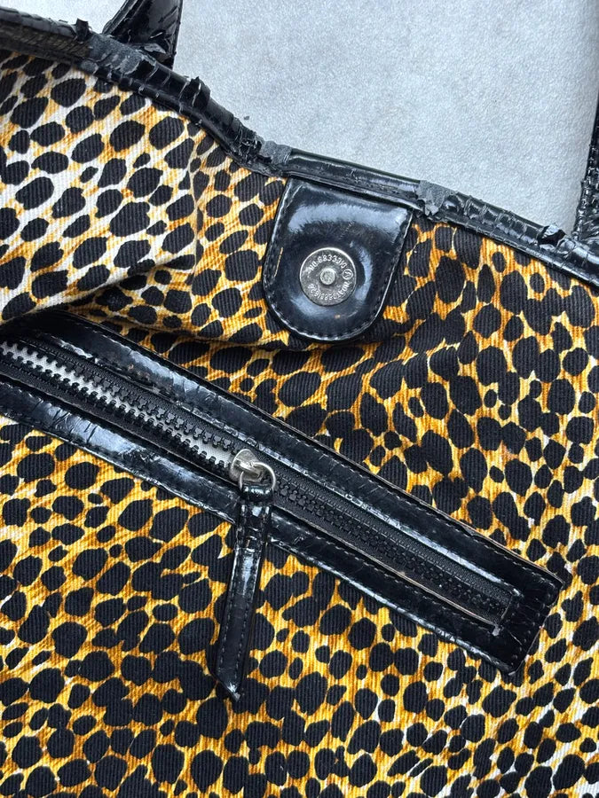 SS2001 Dolce & Gabbana Leopard Cotton Tote Bag QwcTraq 18