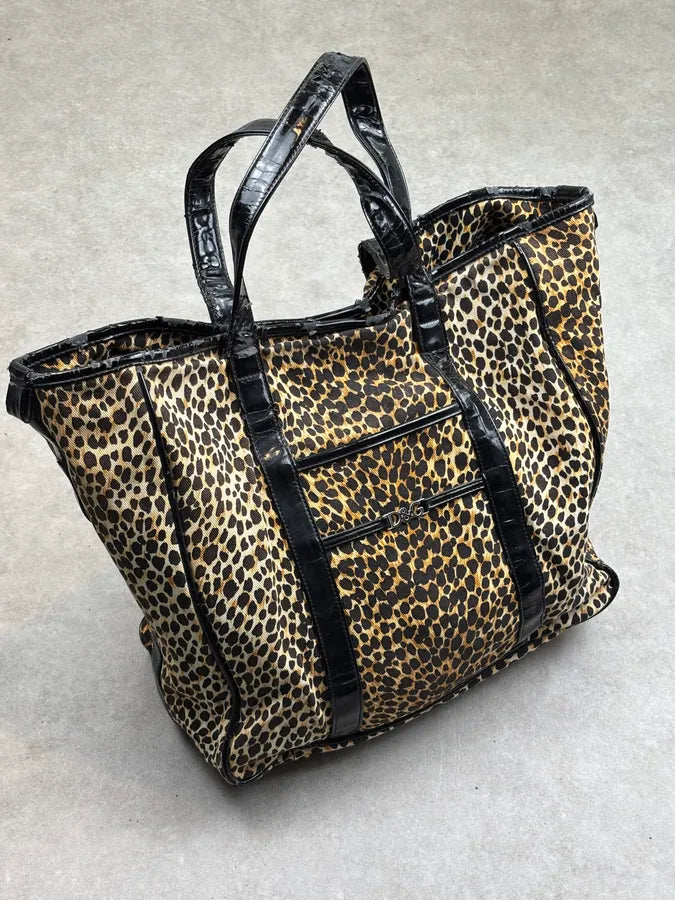 SS2001 Dolce & Gabbana Leopard Cotton Tote Bag QwcTraq 1