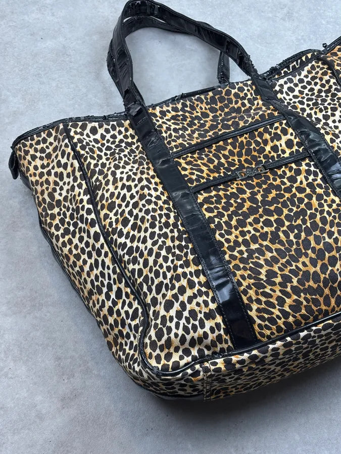 SS2001 Dolce & Gabbana Leopard Cotton Tote Bag QwcTraq 7