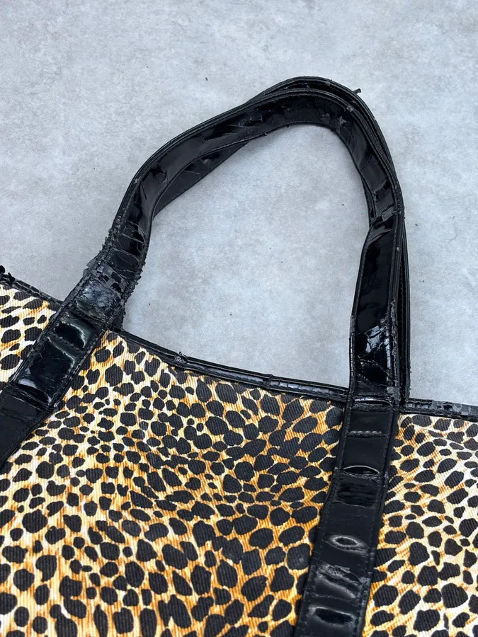 SS2001 Dolce & Gabbana Leopard Cotton Tote Bag QwcTraq 11