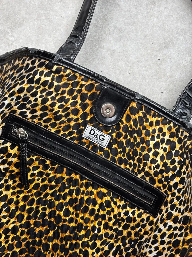SS2001 Dolce & Gabbana Leopard Cotton Tote Bag QwcTraq 19