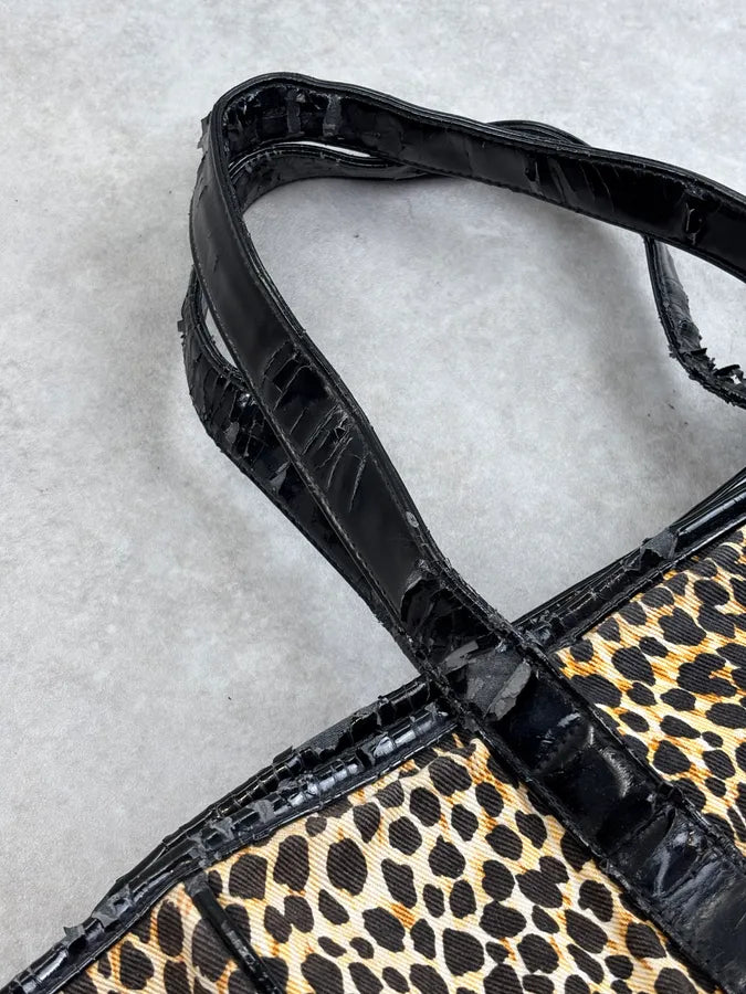 SS2001 Dolce & Gabbana Leopard Cotton Tote Bag QwcTraq 6