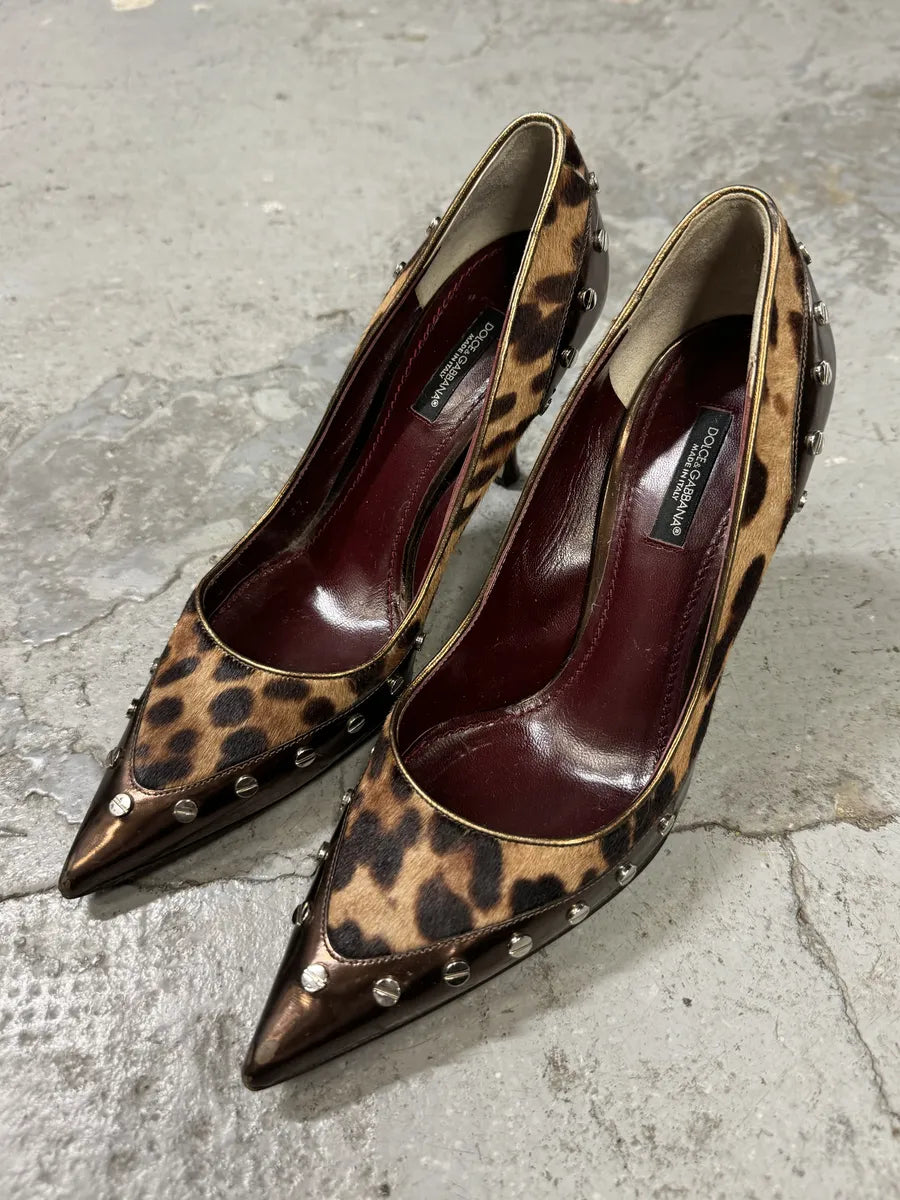 Dolce & Gabbana Leopard Pony Hair Embellished Pumps (37eu/us5) oiOCQvY 0