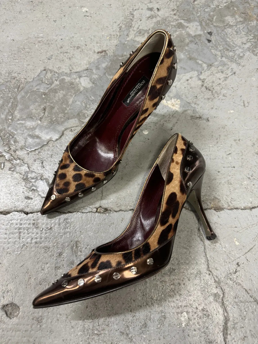 Dolce & Gabbana Leopard Pony Hair Embellished Pumps (37eu/us5) oiOCQvY 2