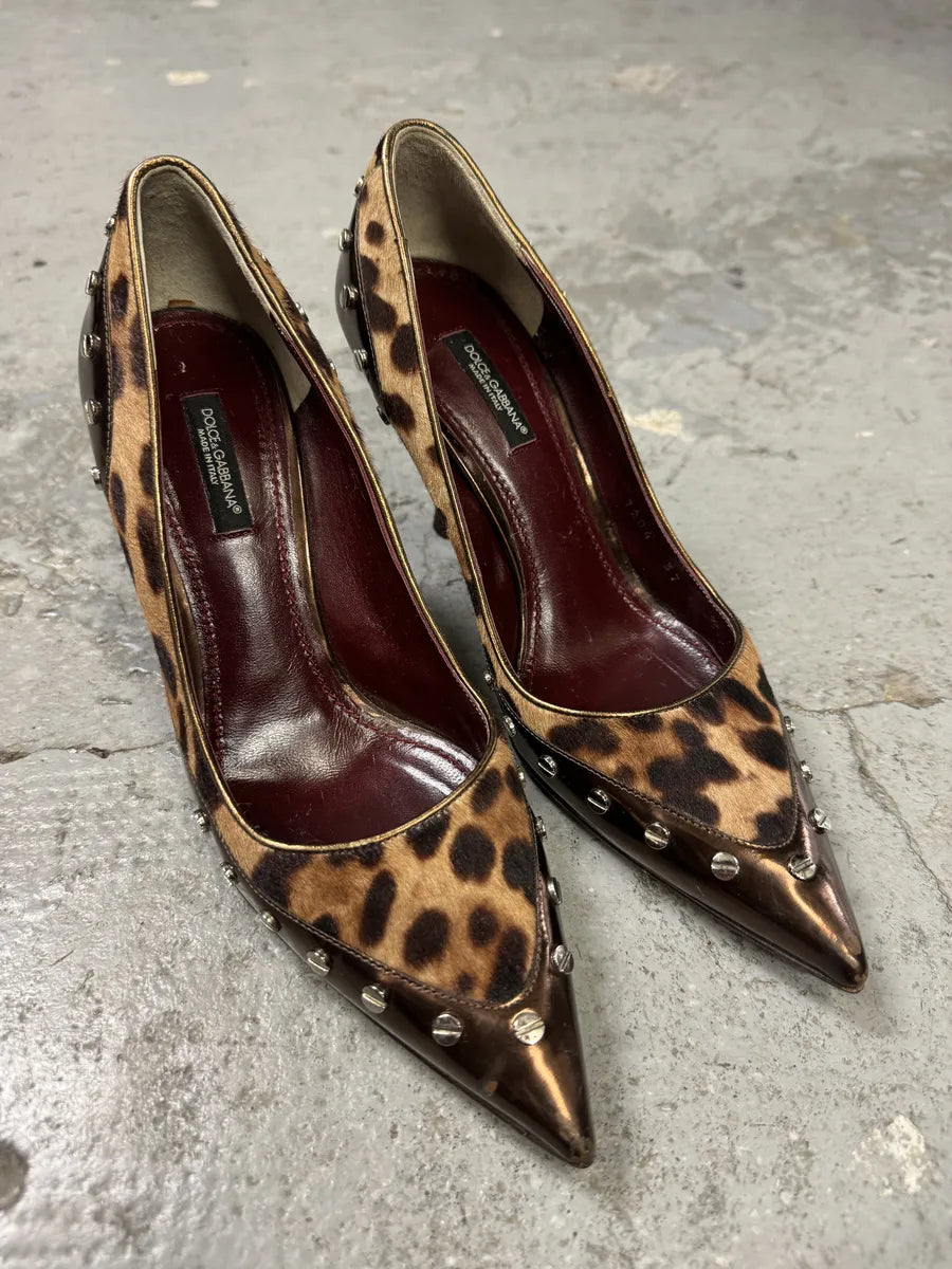 Dolce & Gabbana Leopard Pony Hair Embellished Pumps (37eu/us5) oiOCQvY 6