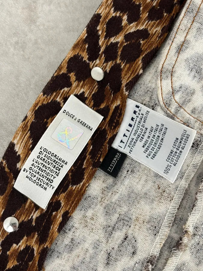 2000s Dolce & Gabbana Leopard Print Denim Jacket xyRQrvz 10