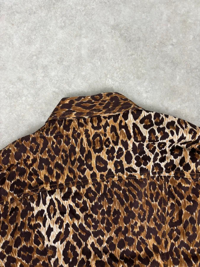 2000s Dolce & Gabbana Leopard Print Denim Jacket xyRQrvz 5