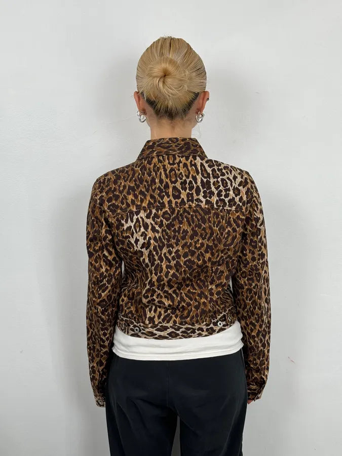 2000s Dolce & Gabbana Leopard Print Denim Jacket xyRQrvz 2