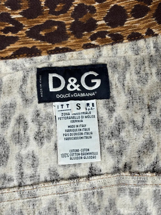 2000s Dolce & Gabbana Leopard Print Denim Jacket xyRQrvz 9