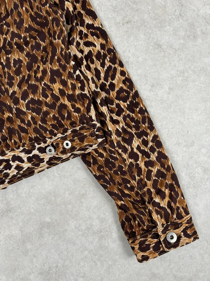 2000s Dolce & Gabbana Leopard Print Denim Jacket xyRQrvz 8