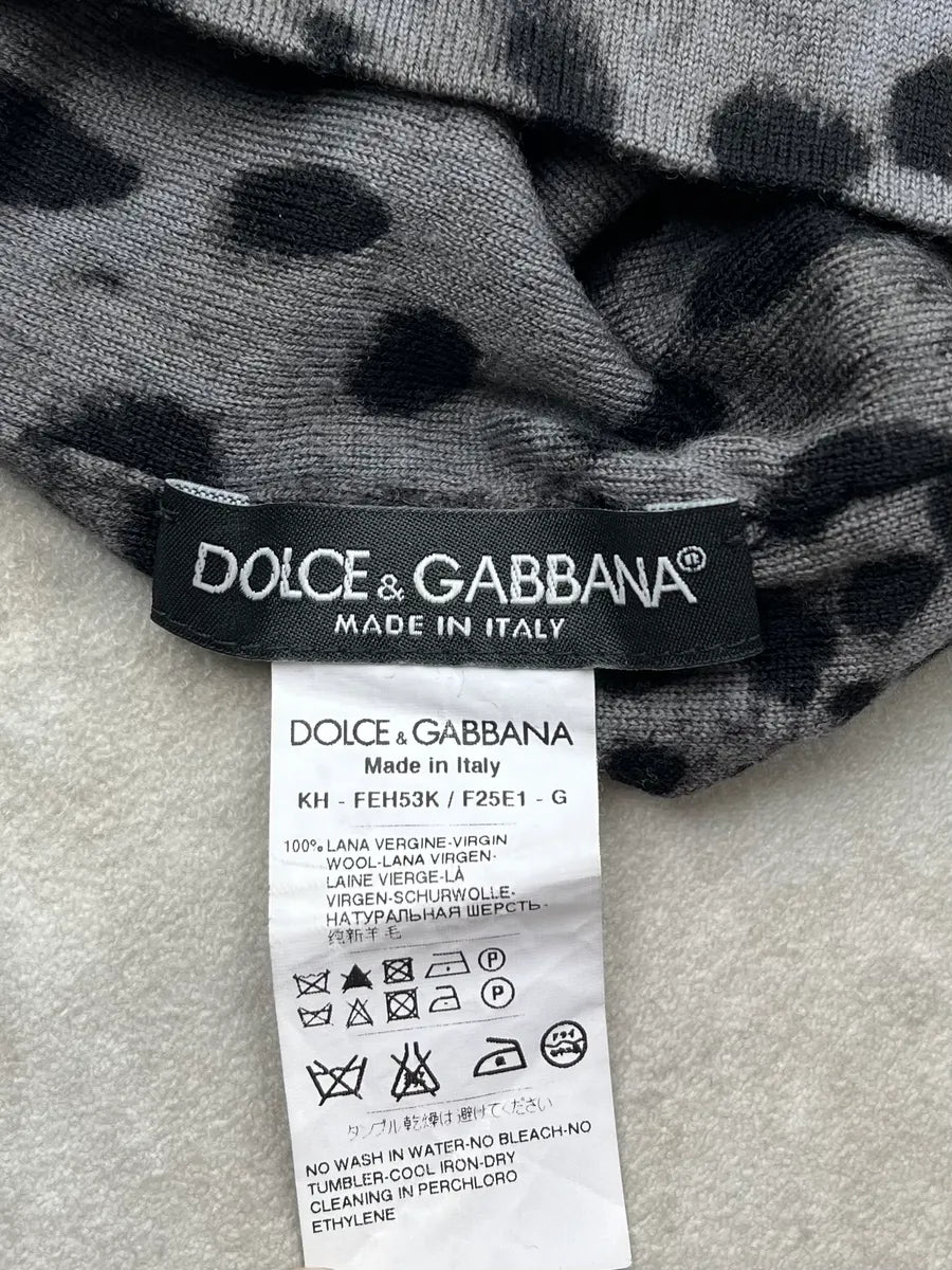 Dolce & Gabbana Leopard Wool Grey Beanie BQSSOVQ 5