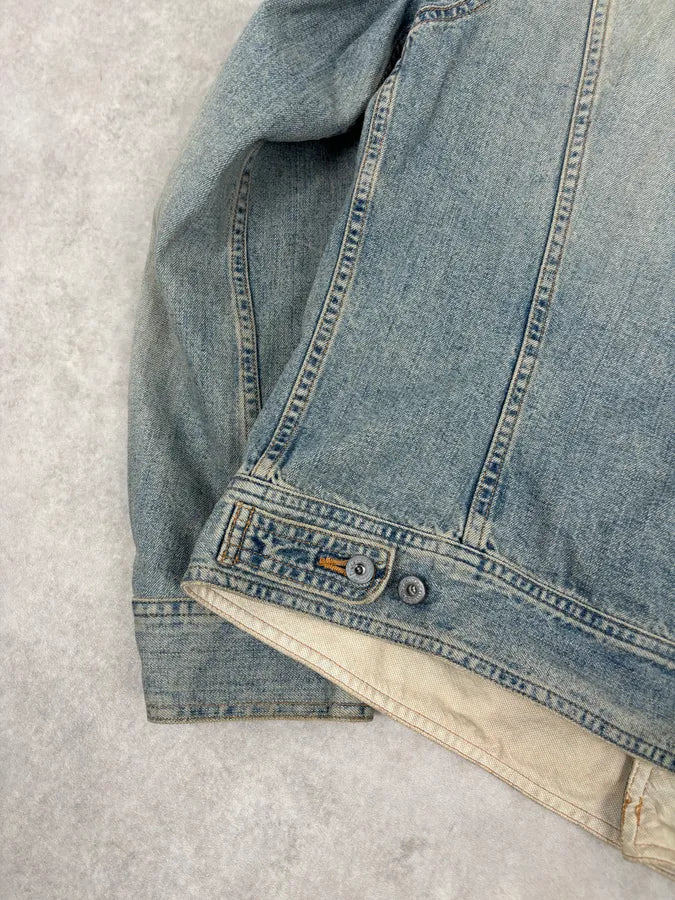 SS2004 Dolce & Gabbana Light Blue Distressed Denim Jacket TEgbvyD 8