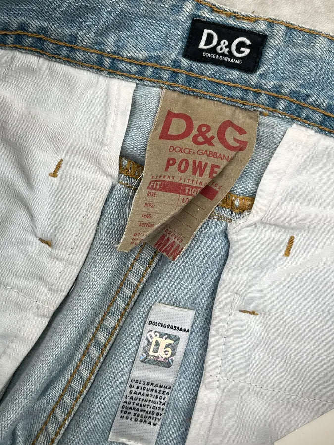 2000s Dolce & Gabbana Light Blue Denim Washed Slim Jeans pPxzjDx 10
