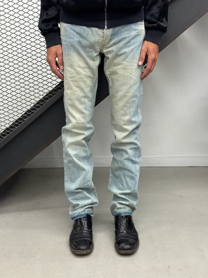 2000s Dolce & Gabbana Light Blue Denim Washed Slim Jeans pPxzjDx 0