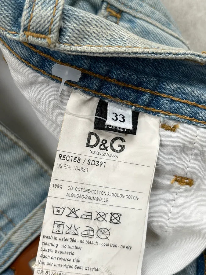 2000s Dolce & Gabbana Light Blue Denim Washed Slim Jeans pPxzjDx 11