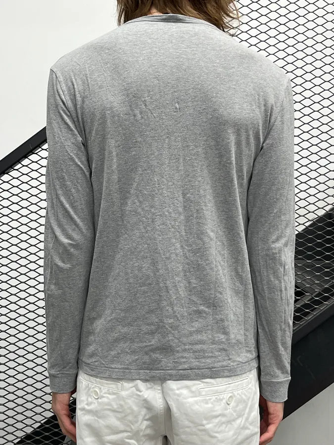 2000s Dolce & Gabbana Light Grey Logo Henley Longsleeve tHLIcDb 1