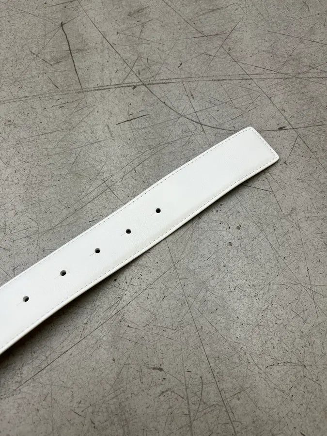 Dolce & Gabbana Logo Buckle White Leather Belt cEfOgYt 6