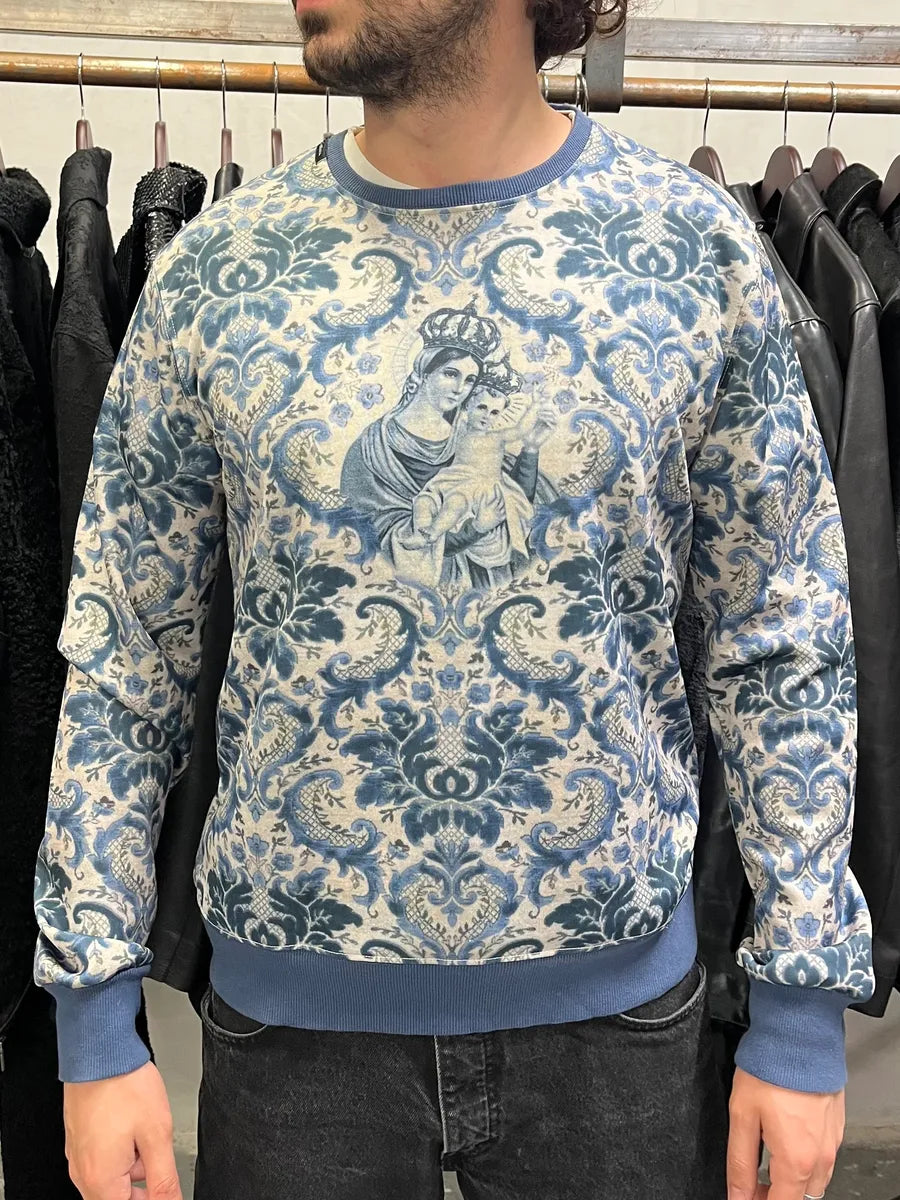 Dolce & Gabbana Maria Blue Dynastie Floral Print Sweater rpAhyQe 1
