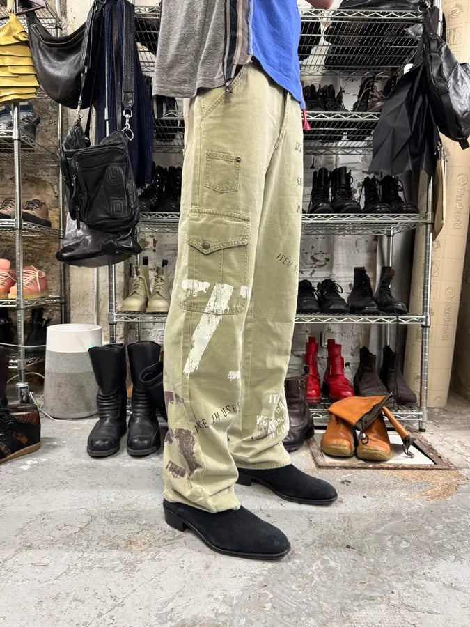 Dolce & Gabbana Military Tag Print Cargo Beige Pants (M) hvONhcn 2