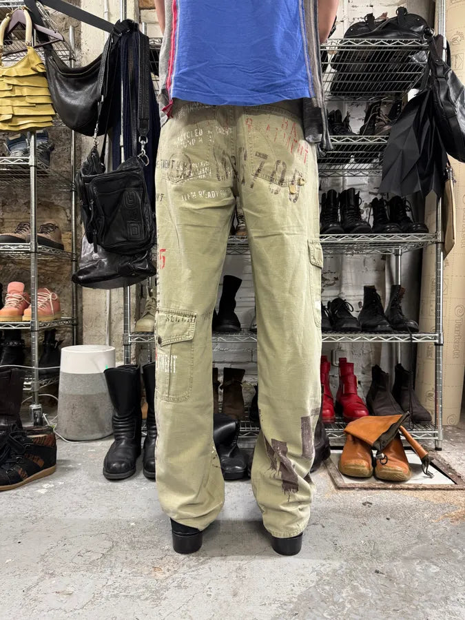 Dolce & Gabbana Military Tag Print Cargo Beige Pants (M) hvONhcn 3