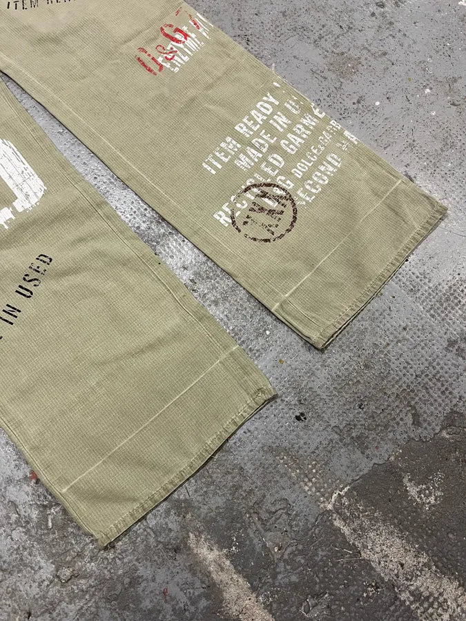 Dolce & Gabbana Military Tag Print Cargo Beige Pants (M) hvONhcn 6