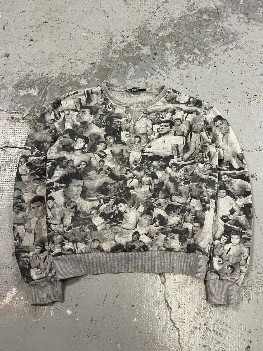 Dolce & Gabbana Mohamed Ali Boxing Grey Sweater QAeysqB 0