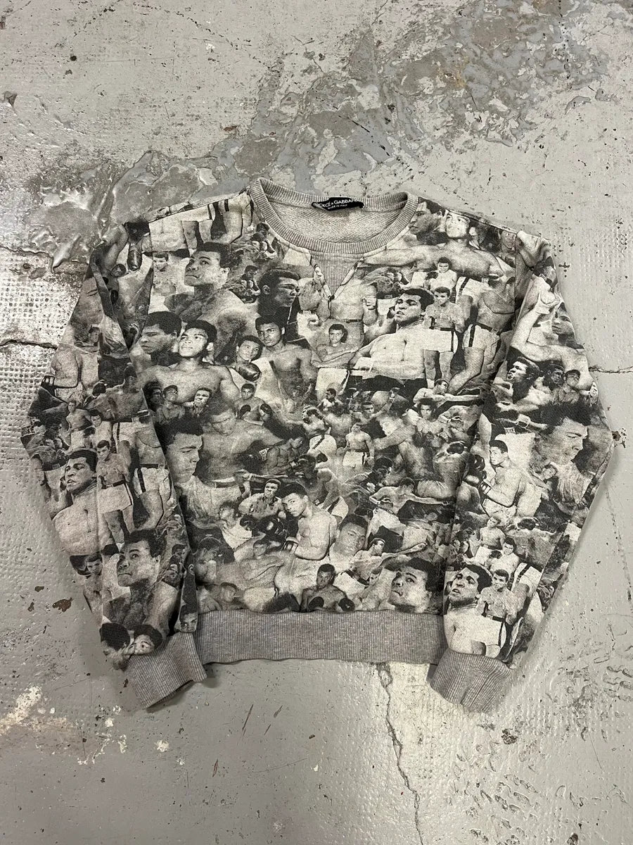 Dolce & Gabbana Mohamed Ali Boxing Grey Sweater QAeysqB 3