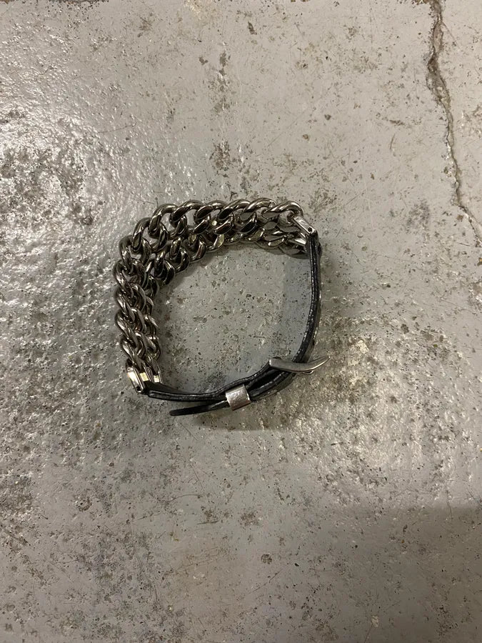 2000s Dolce & Gabbana Chain Leather Bracelet DCKllrt 3