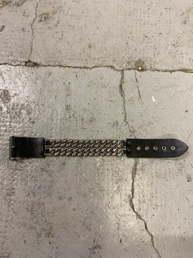 2000s Dolce & Gabbana Chain Leather Bracelet DCKllrt 1