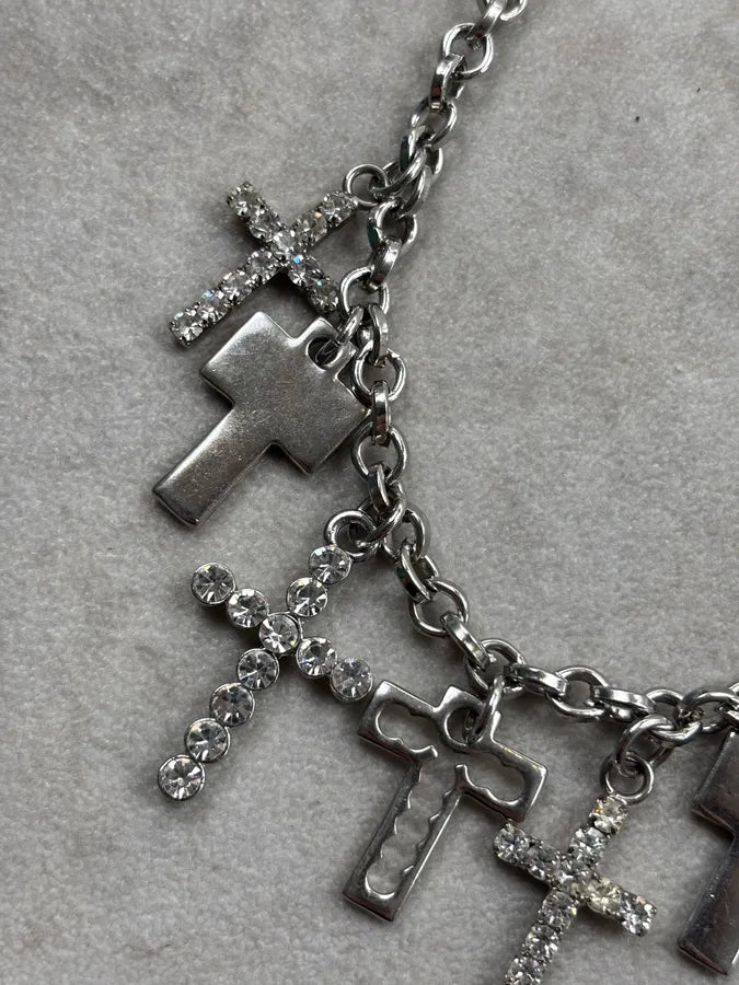 Dolce & Gabbana Multi Cross Silver Pendant Chain Necklace gWfLTnt 4