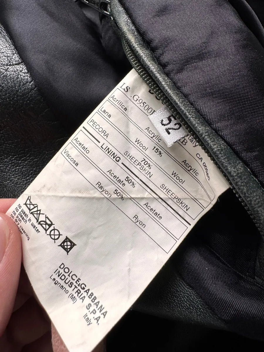 Dolce & Gabbana Multi-Zip Dark Olive Leather Jacket (M) 7