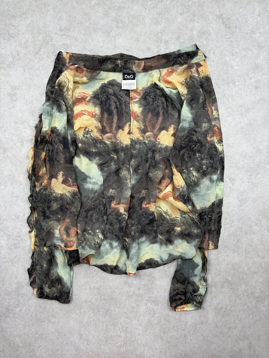 SS1996 Dolce & Gabbana Multicolor Silk Fantasy Shirt QRMVsBA 8