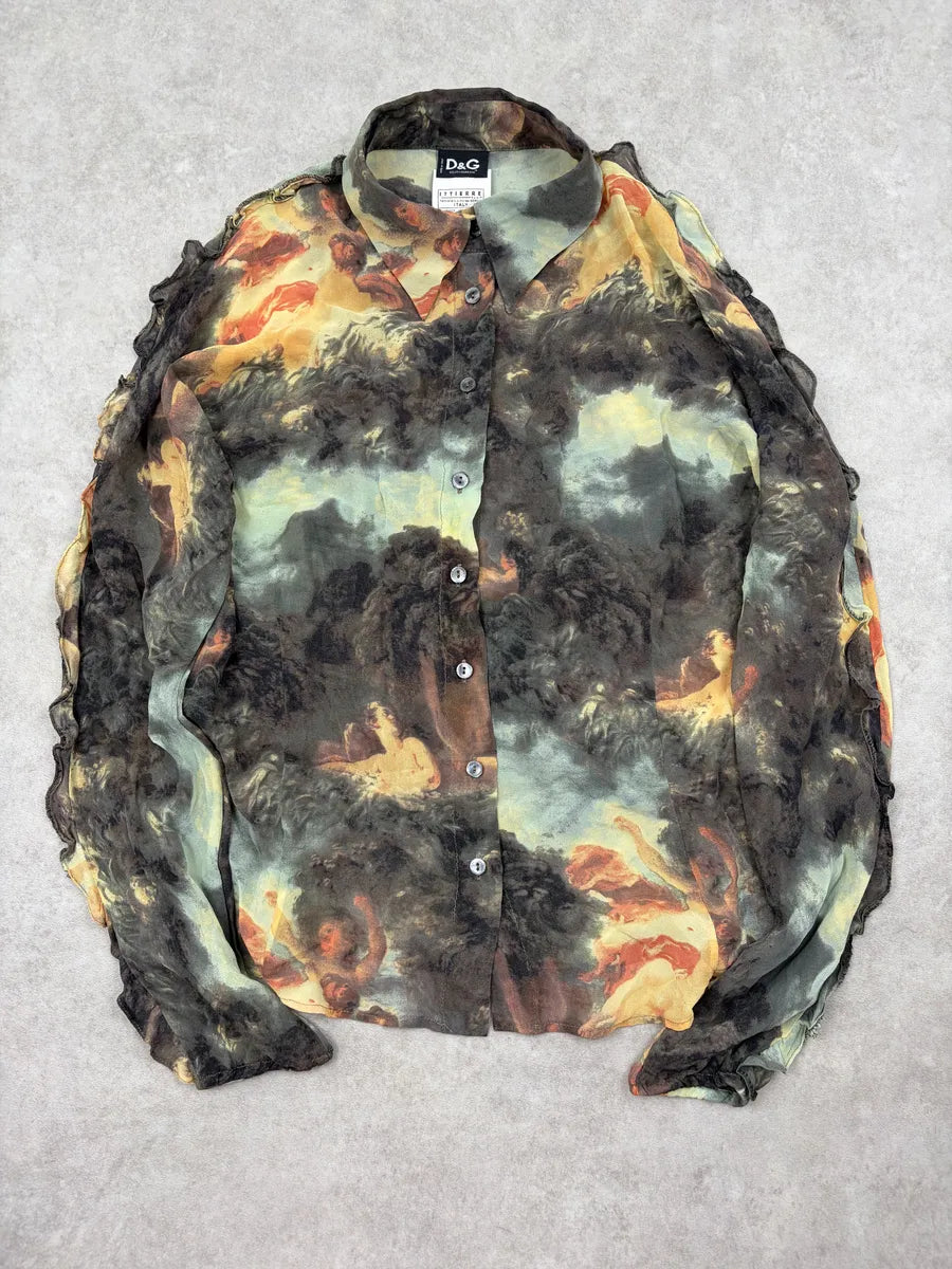 SS1996 Dolce & Gabbana Multicolor Silk Fantasy Shirt QRMVsBA 0
