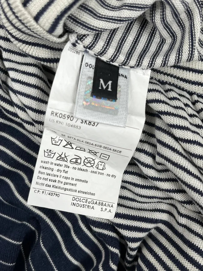 2000s Dolce & Gabbana Navy & White Gradient Striped Sweater kyIJVjB 7